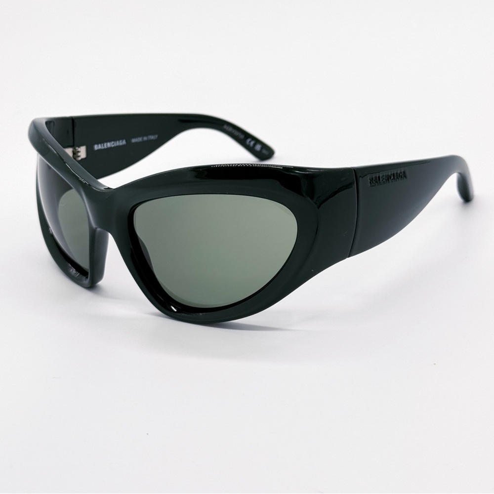 NEW OVERSIZED BALENCIAGA SUNGLASSES, GREEN BALENCIAGA EYEWEAR BB0228S - Picture 7 of 14